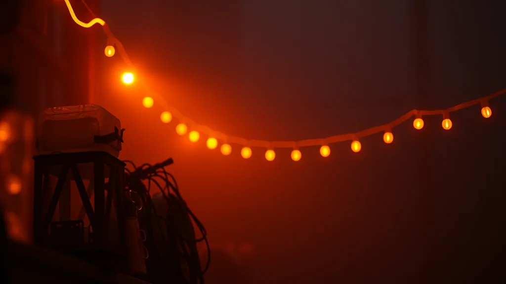 A rim lit still life in warm golden hour light, neon nodes on dark
