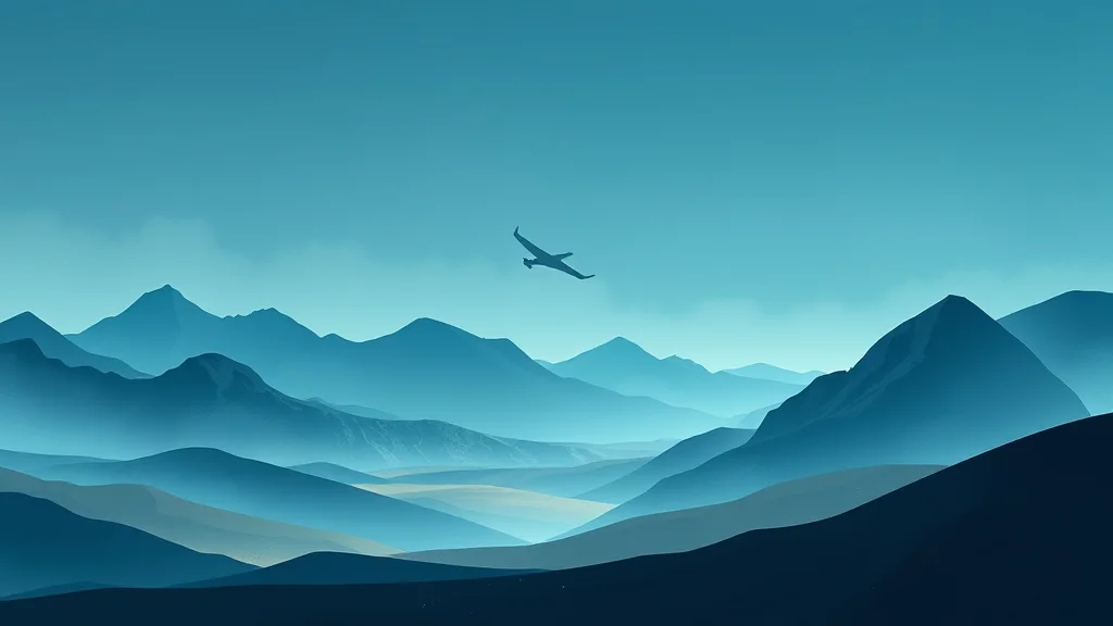 A matte opaque gouache landscape with flat color blocks, abstract concept