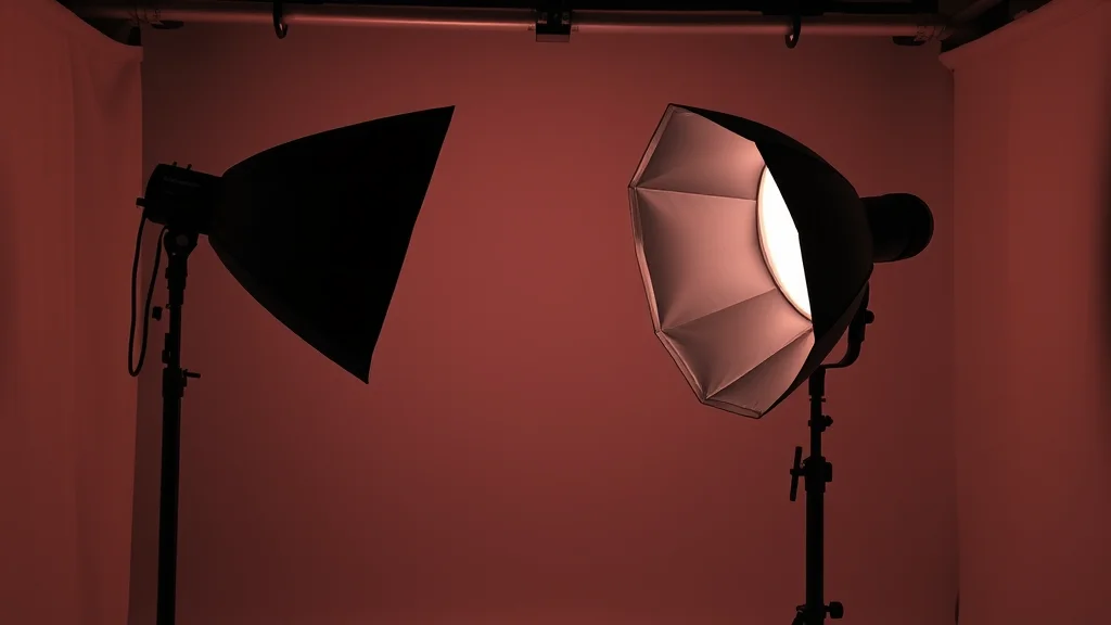 A softbox and beauty dish studio strobe setup, abstract concept