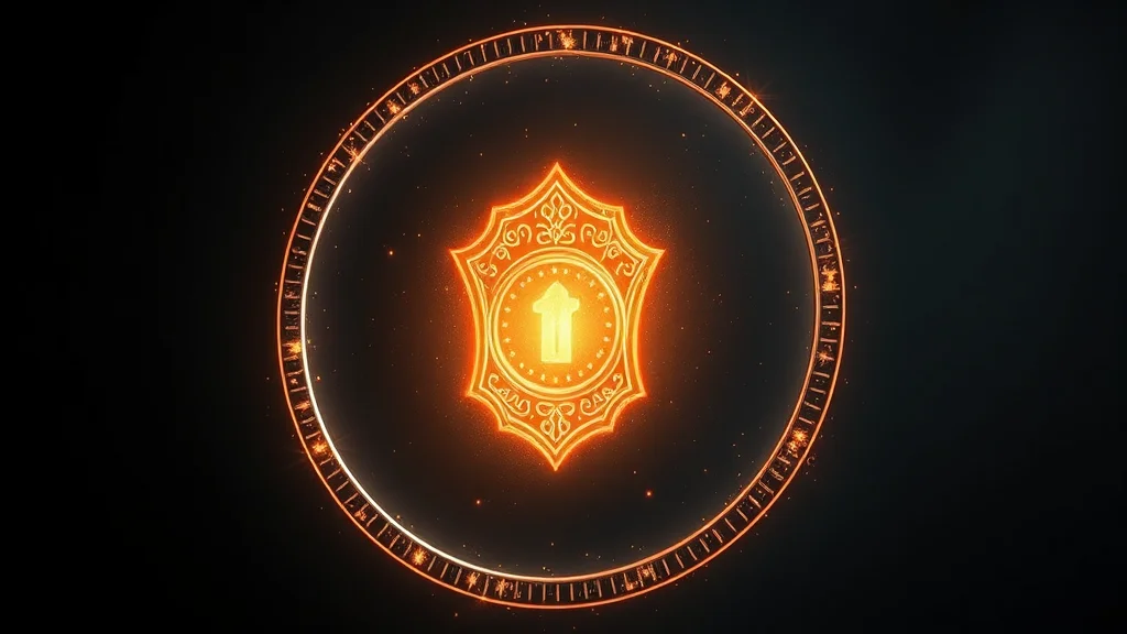Abstract glowing shield veiling a bright token on dark, editorial concept