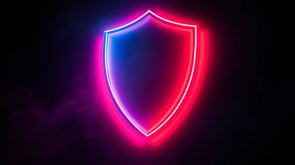 Shield of light on dark, neon on dark