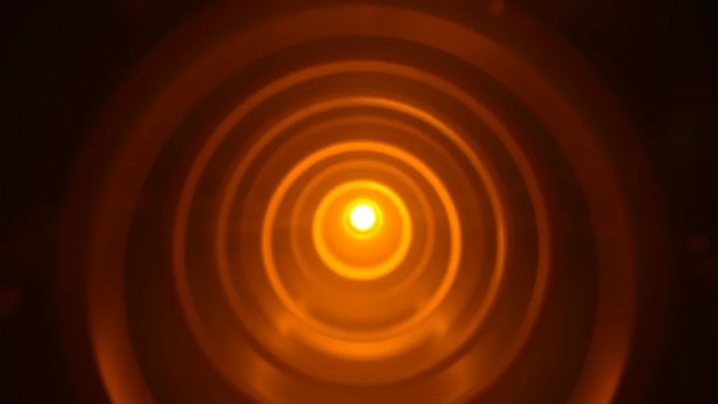 Warm photographic light rings receding into depth, abstract concept