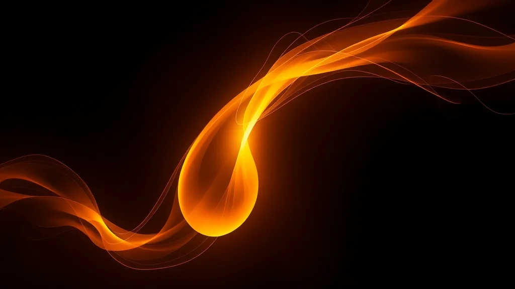 Abstract two warm forms exchanging strands of light on dark, editorial concept
