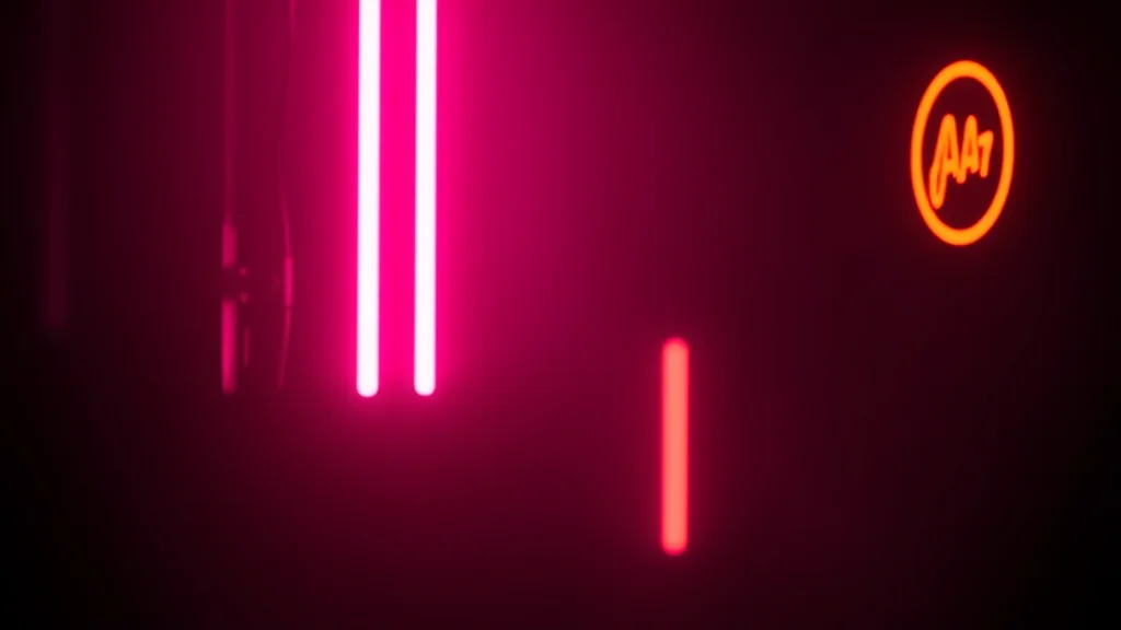 Two glows trading soft light, neon on dark