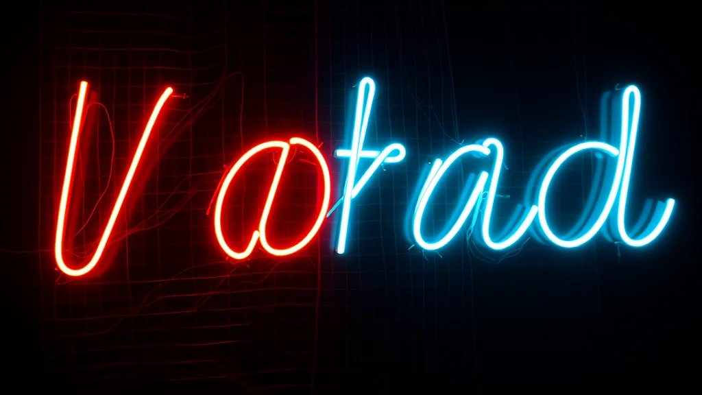 Two woven glows of words and images, neon on dark