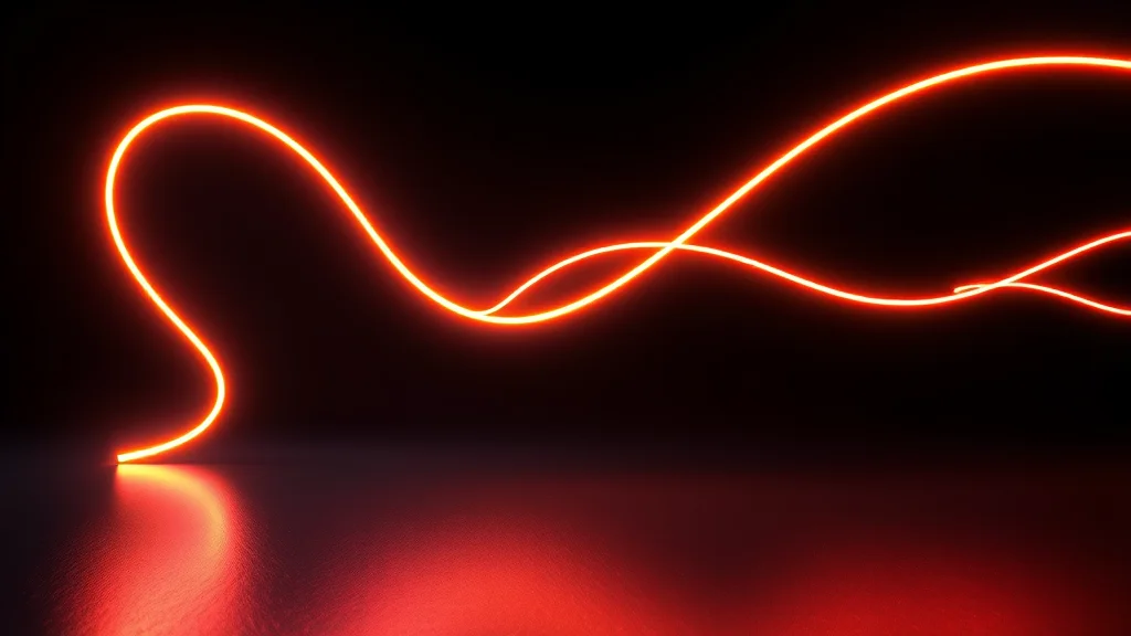 A flexible flow of shape-changing light, neon on dark