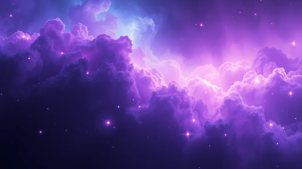 Abstract glowing dream nebula of violet and blue, on dark