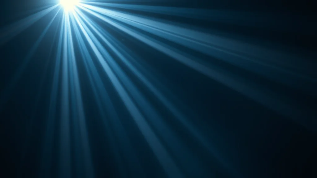 Abstract core sending three distinct strands of light on dark, editorial concept