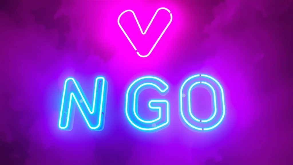 Vibrant pink and cyan illustration energy, neon on dark
