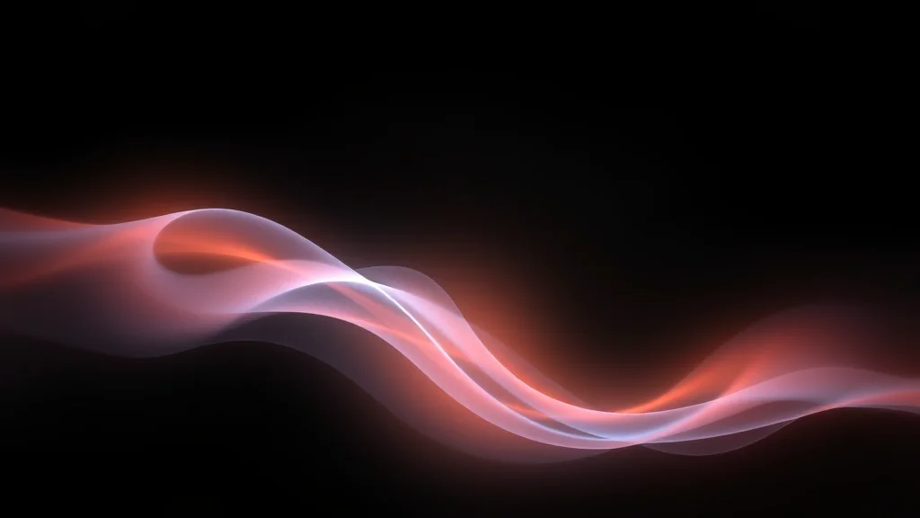 Abstract form emerging from a small palette of toned glows on dark, editorial concept