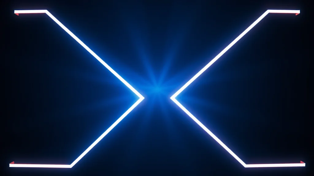 Wide light narrowed through an even lattice, neon on dark