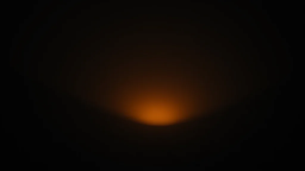 Abstract small crisp glow before a larger suggested form on dark, editorial concept