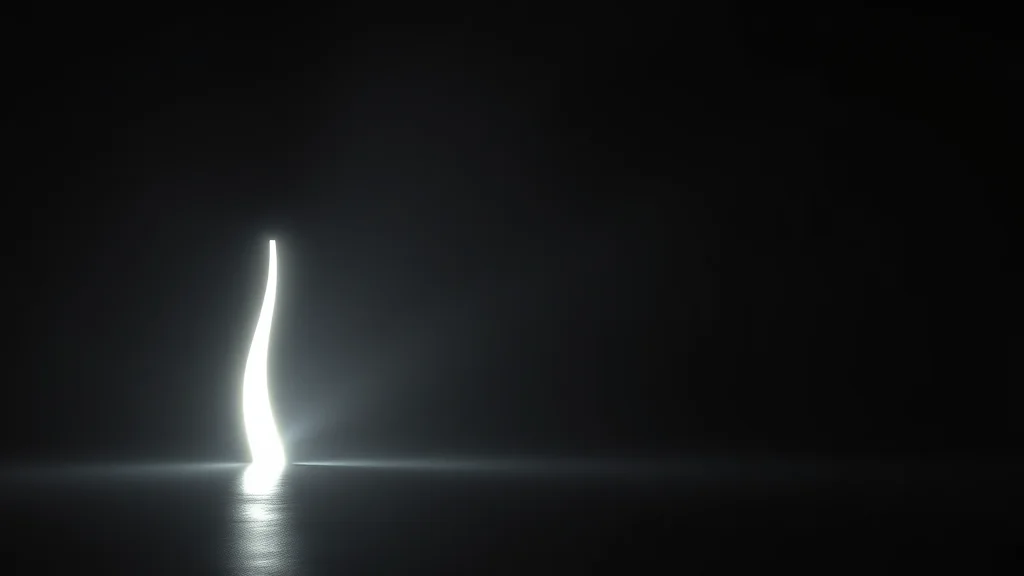 Abstract bright form beside fainter imperfect echoes of itself on dark, editorial concept