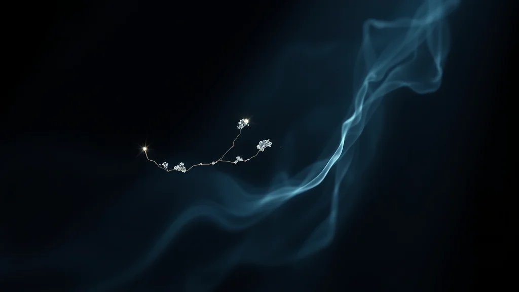 Abstract small bright sample branching from a larger dim stream on dark, editorial concept