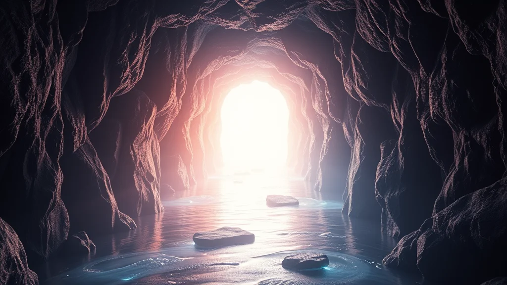 A luminous stream cleared through successive soft gates, abstract verification