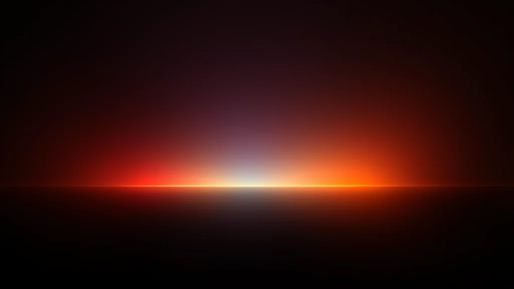 Abstract broad colourful glow inside a calm boundary on dark, editorial concept