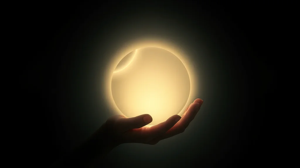 Abstract glowing core held inside a soft translucent boundary on dark, editorial concept