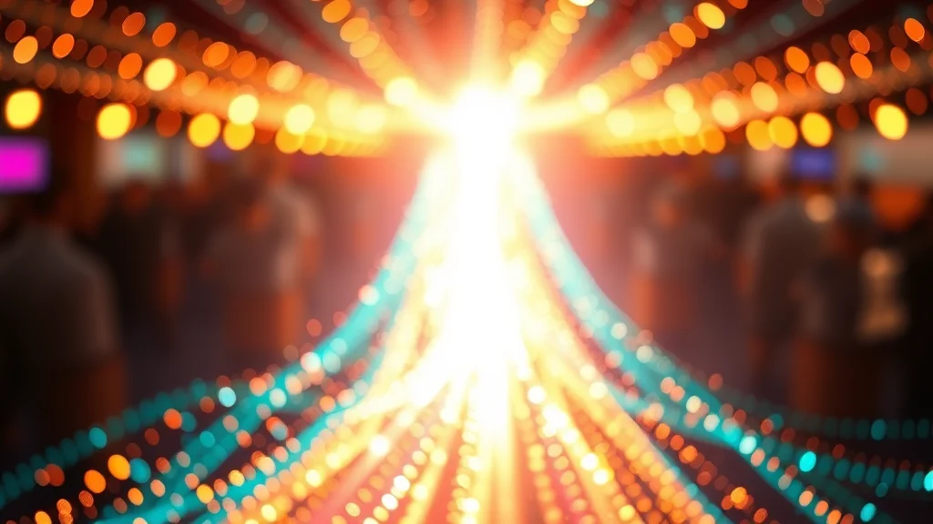 A continuous glow woven with a stream of bright frames, abstract chat and images