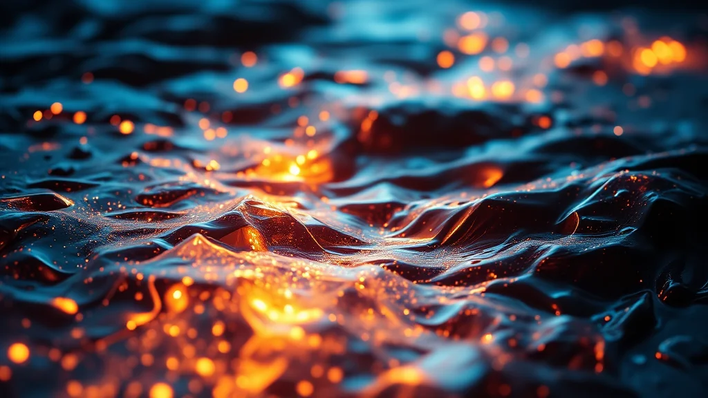 A paused luminous stream starting to move again, abstract resume