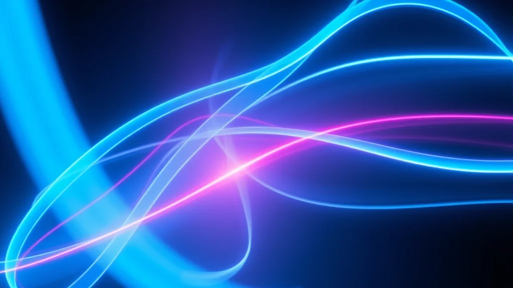 Flow of light resuming, neon on dark