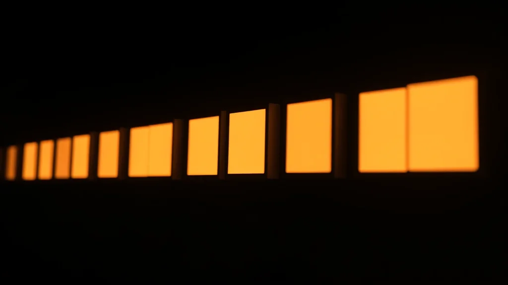 A row of small blank expression thumbnail frames, glowing on dark