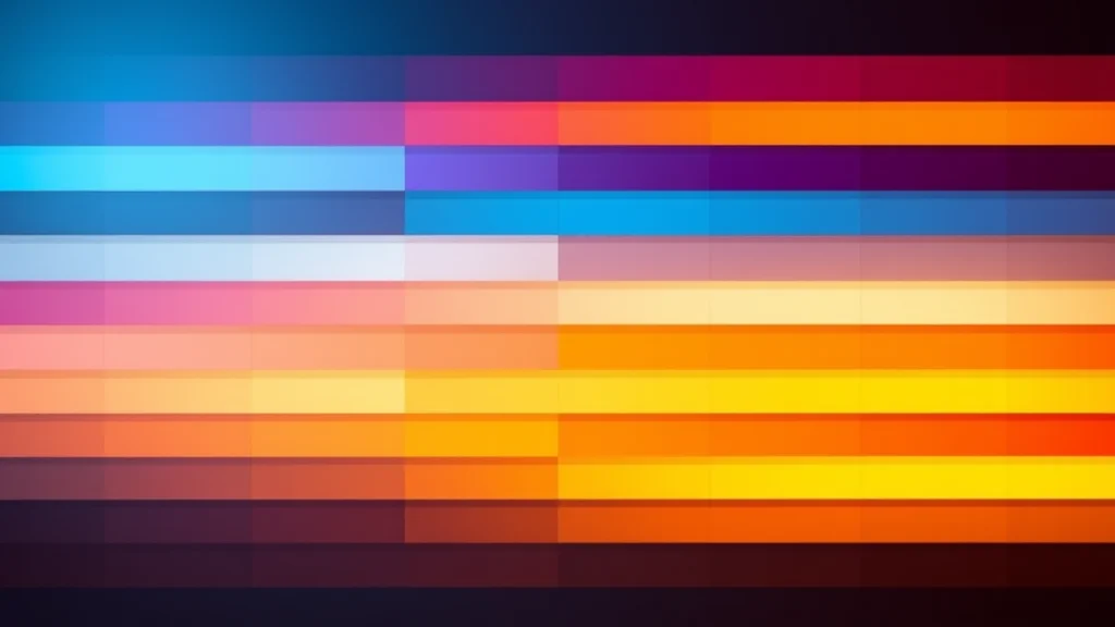 A wall of color palette swatch strips warm to cool, abstract concept