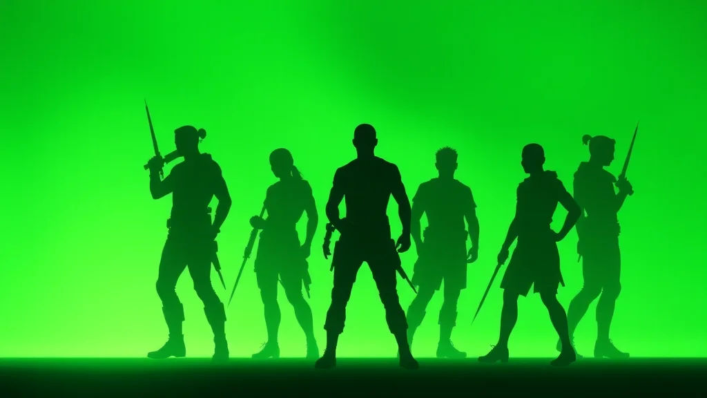 A sprite sheet grid of a faceless character silhouette in poses, abstract concept