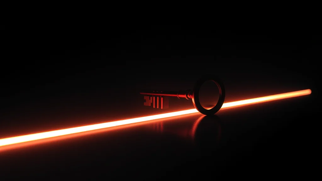 Key and glowing threshold on dark, neon on dark