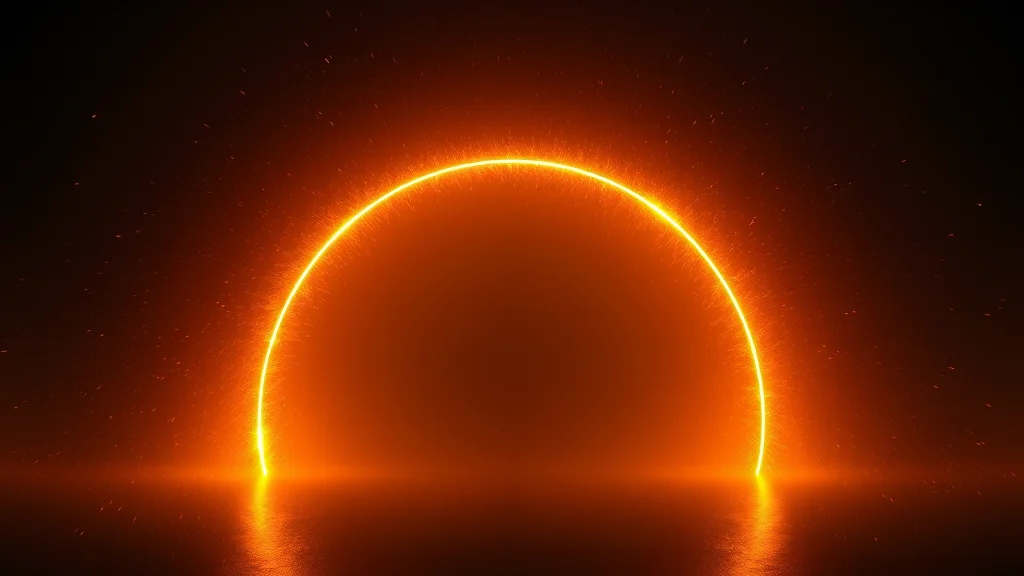 A luminous reversing arc of light, abstract undo