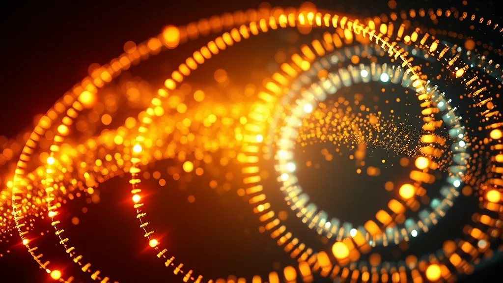 A continuous cycle versus discrete points of light, abstract