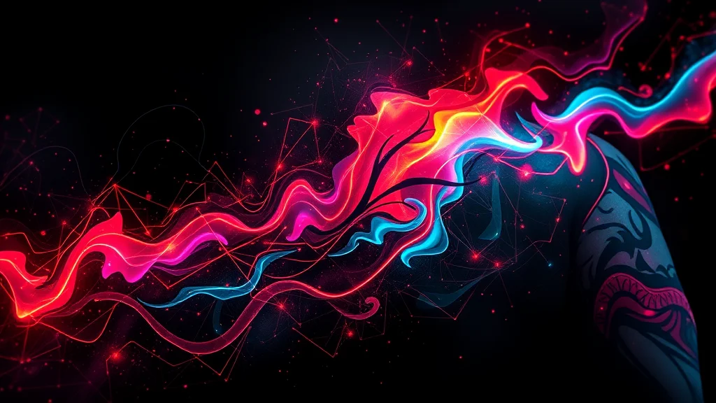 Tattoo style swatches from traditional to watercolor, neon nodes on dark