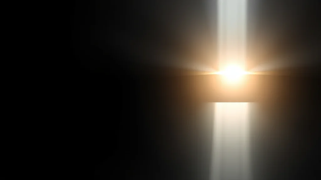Abstract barrier of light parting to let a stream through on dark, editorial concept