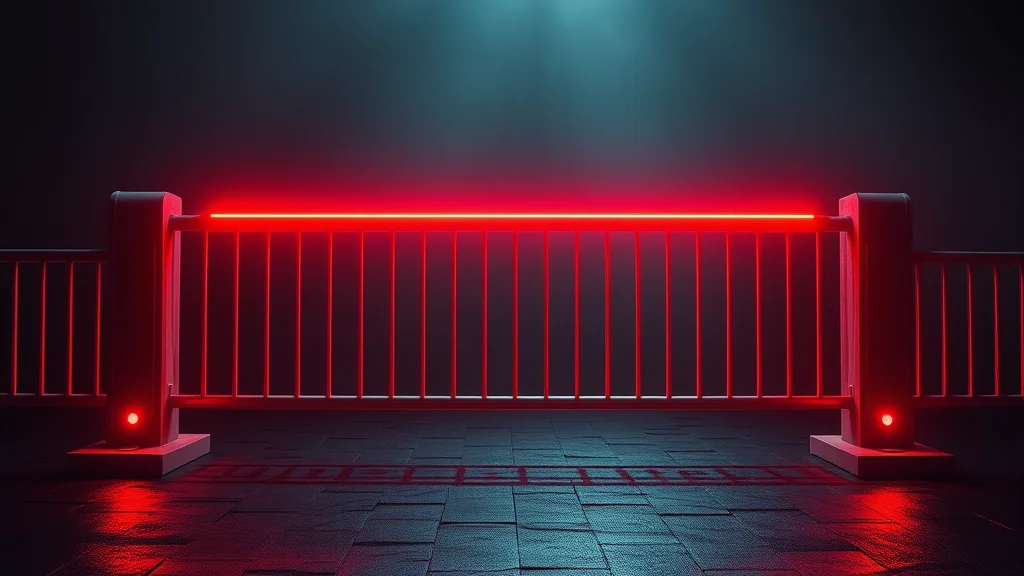 Barrier opening to light, neon on dark