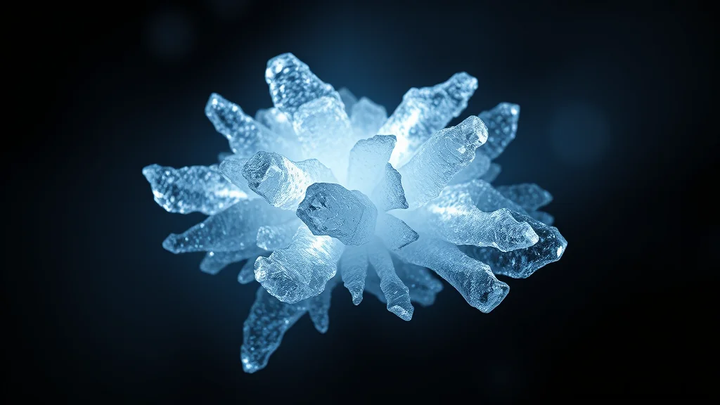 Abstract frozen light cluster thawing into motion on dark, editorial concept