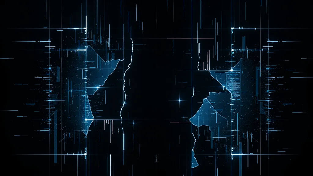 Abstract glitchy shards snapping into a clean grid on dark, editorial concept