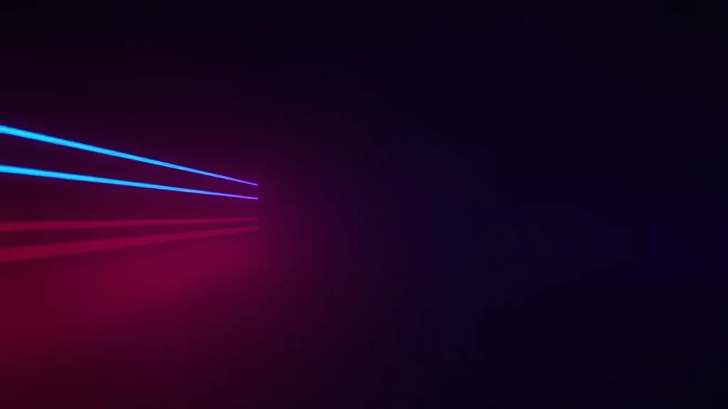 A clean split of contrasting color on dark, neon on dark
