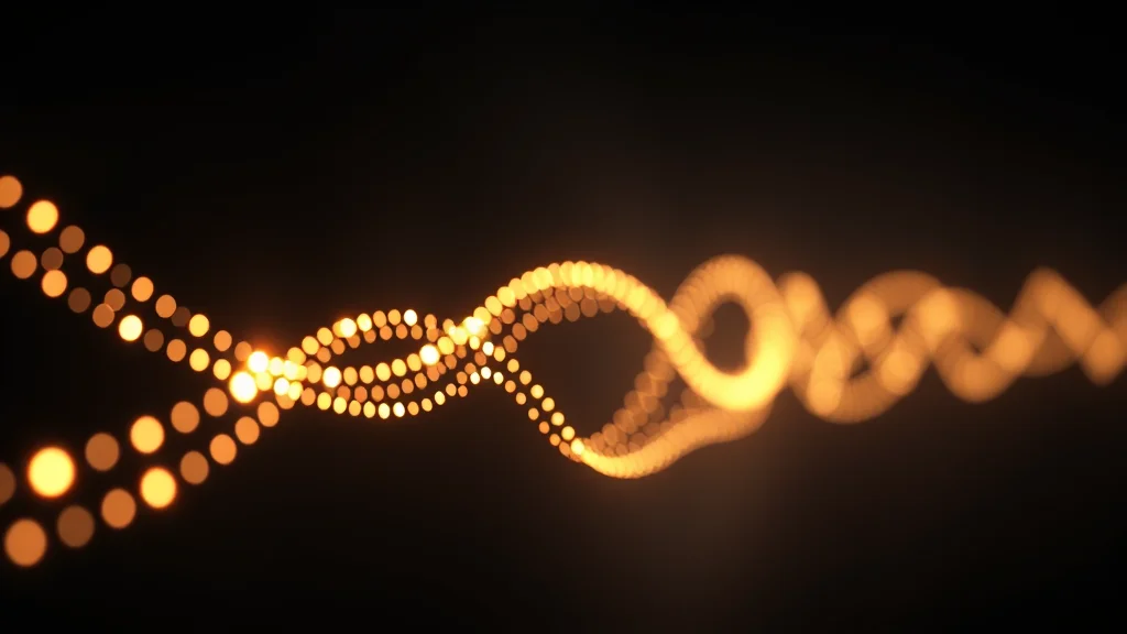 Abstract stalled queue of light dots flowing free on dark, editorial concept