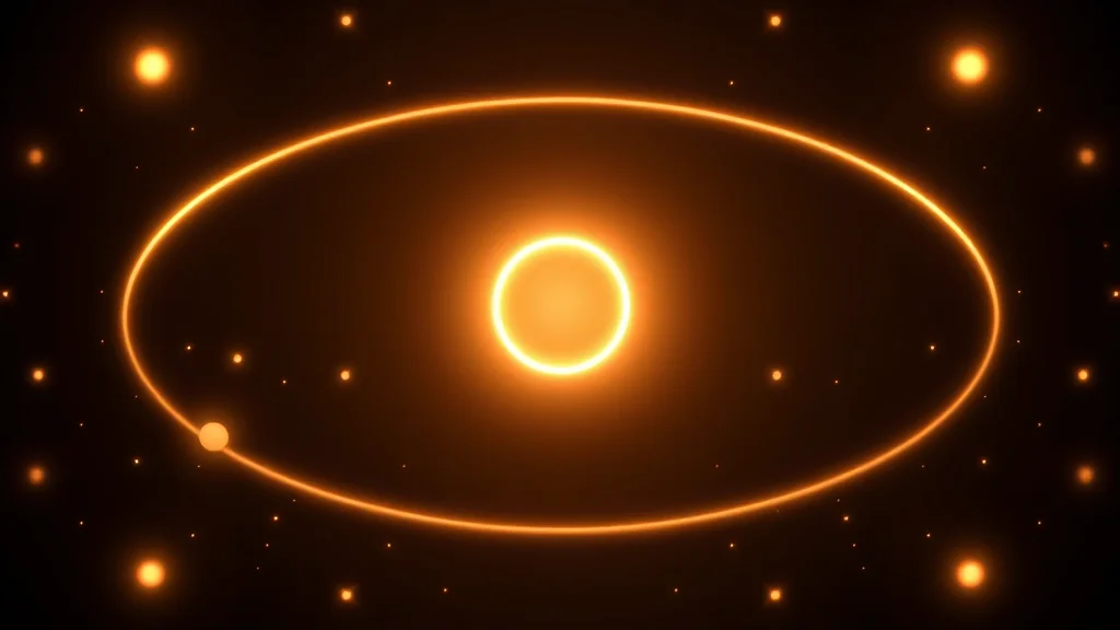 Abstract central glow ringed by varied smaller light forms on dark, editorial concept
