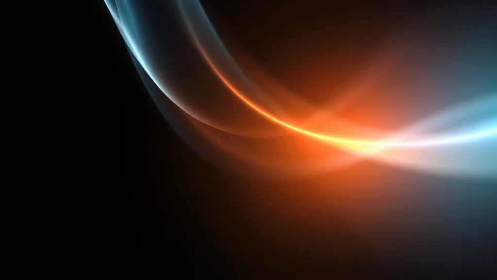 Abstract stalled light stream recovering into smooth flow on dark, editorial concept