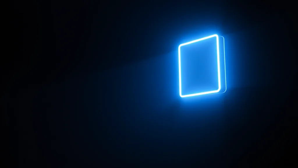 Core block of light on dark, neon on dark
