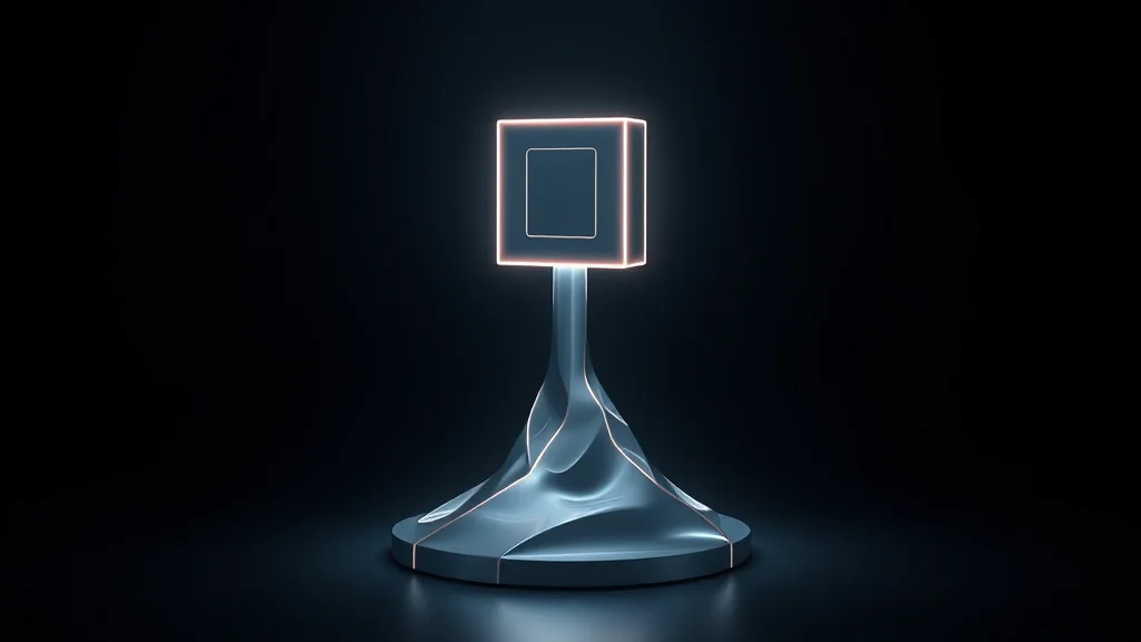 Abstract small glowing module attaching to a larger base form on dark, editorial concept