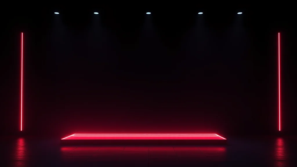 Small module and large base of light on dark, neon on dark
