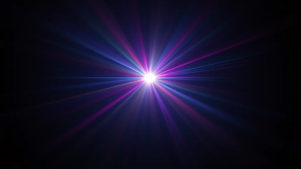 Prism of light on dark, neon on dark