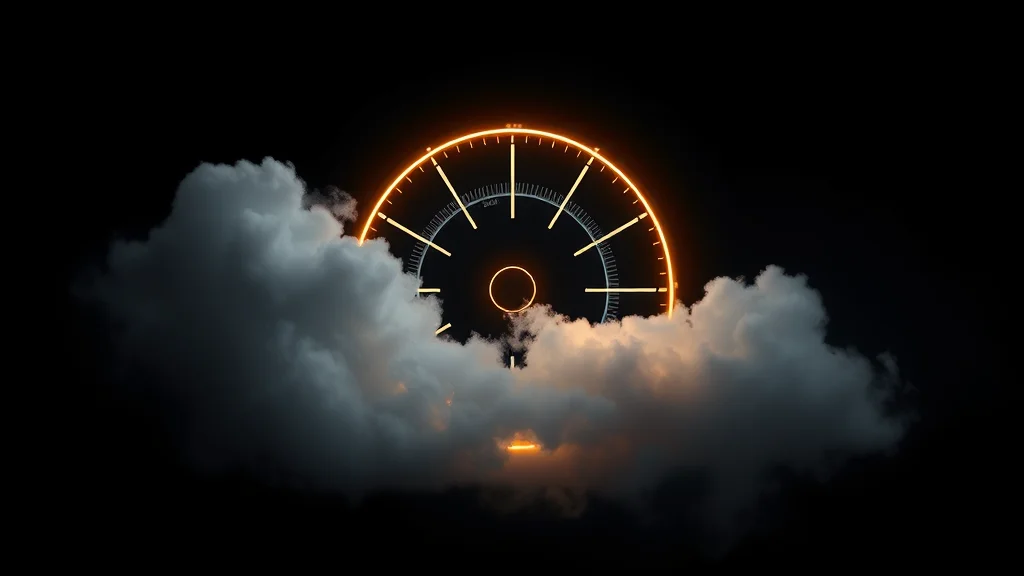 Abstract glowing dial between a soft cloud and a sharp form on dark, editorial concept