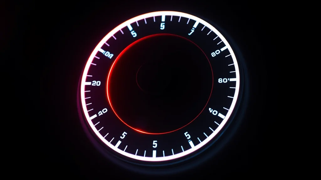 Dial of light on dark, neon on dark