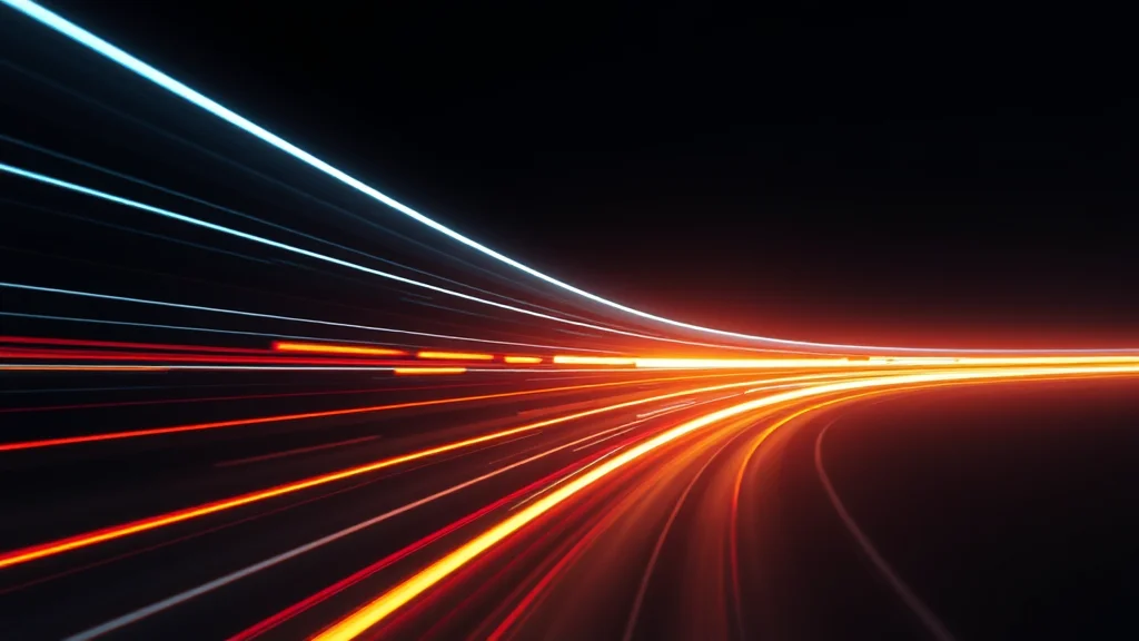 Abstract parallel fast light streaks racing on dark