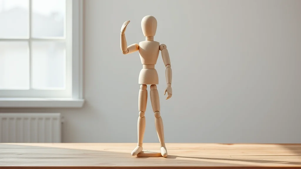 Maniquí de madera para dibujo en una pose dinámica: la referencia de pose de ControlNet