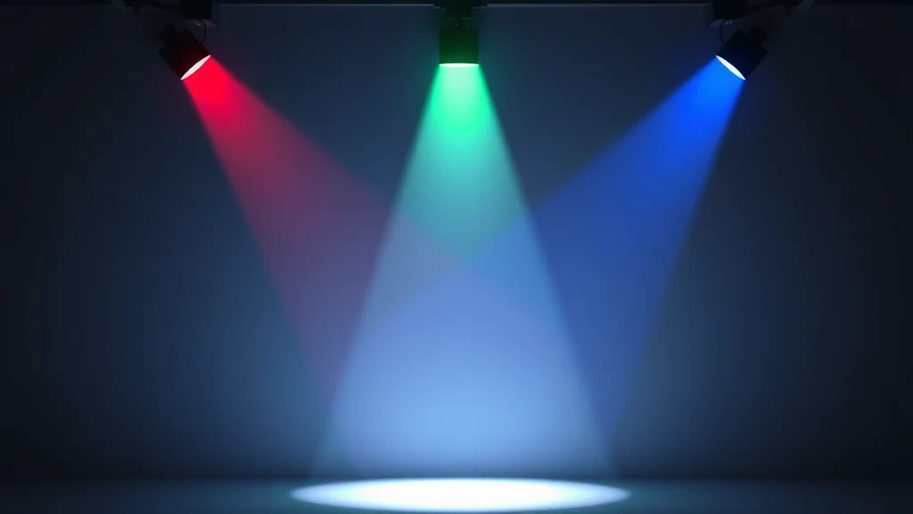 Tres focos de colores cuyas luces se mezclan en blanco: combinar varios controles