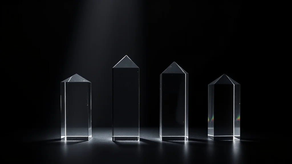 Cuatro prismas de cristal de distinto tamaño: la familia de modelos Flux
